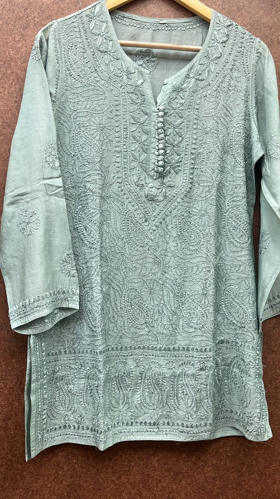 Cotton Short Top Angrakha Style Avadh Chikan