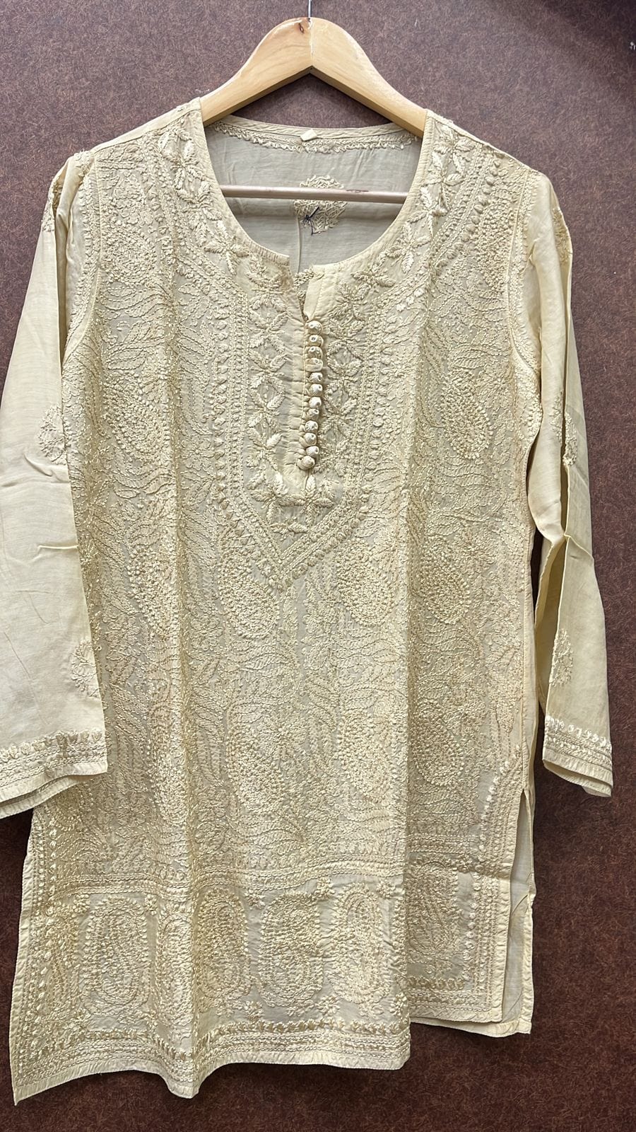 Cotton Short Top Angrakha Style Avadh Chikan