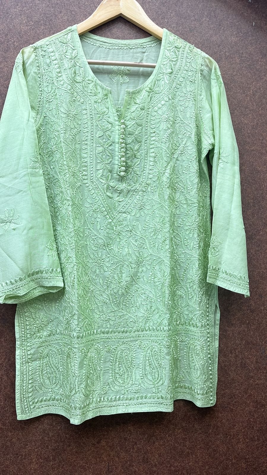 Cotton Short Top Angrakha Style Avadh Chikan