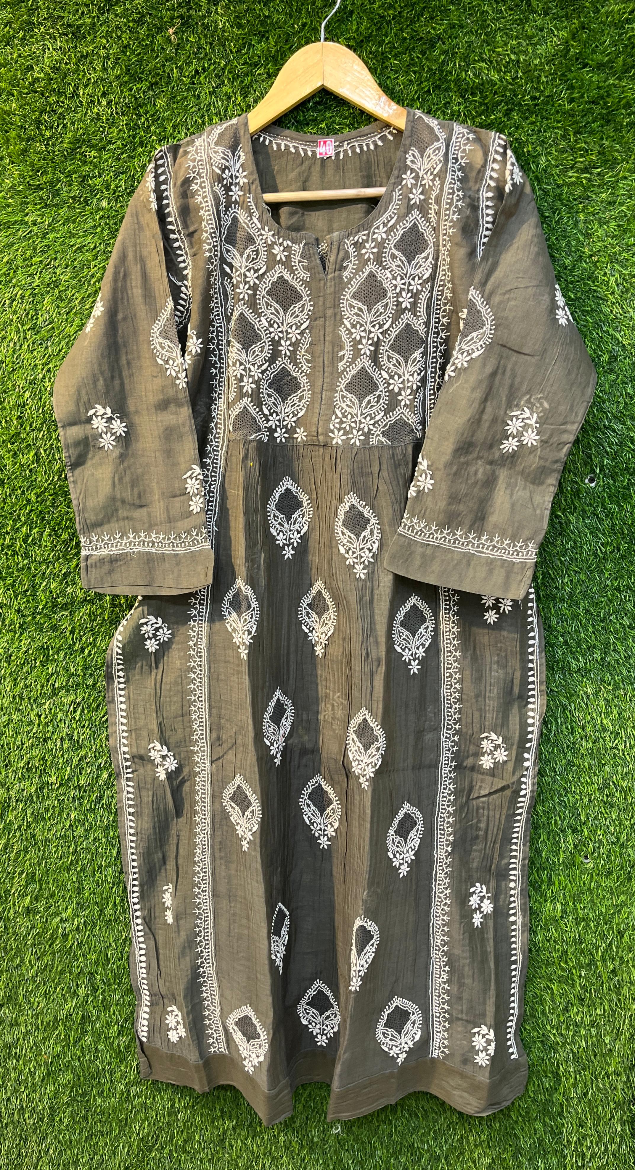 Mul Mul Chikankari Kurta Avadh Chikan