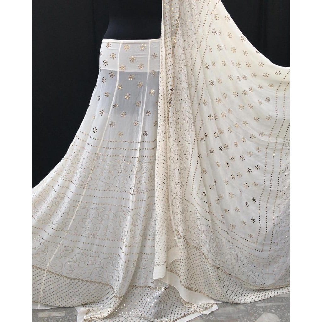 Pure Georgette Lehenga Avadh Chikan