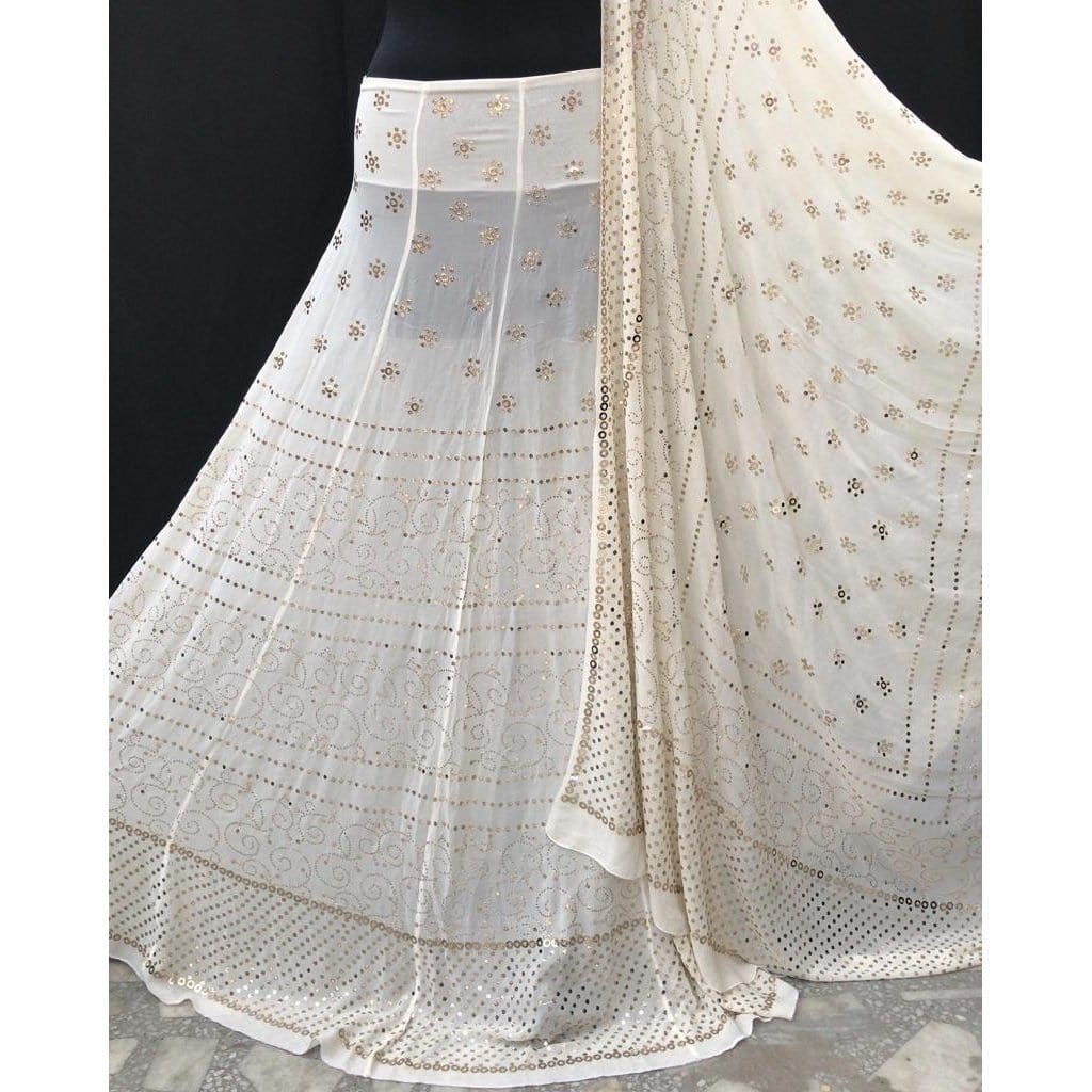 Pure Georgette Lehenga Avadh Chikan