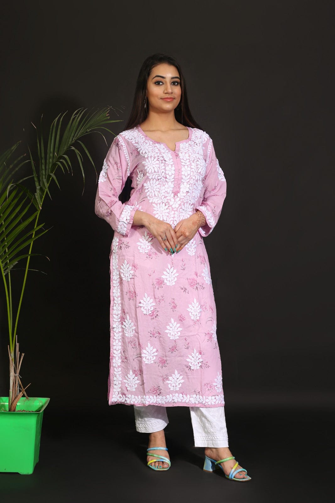 Pure Modal Cotton Printed Kurta Avadh Chikan