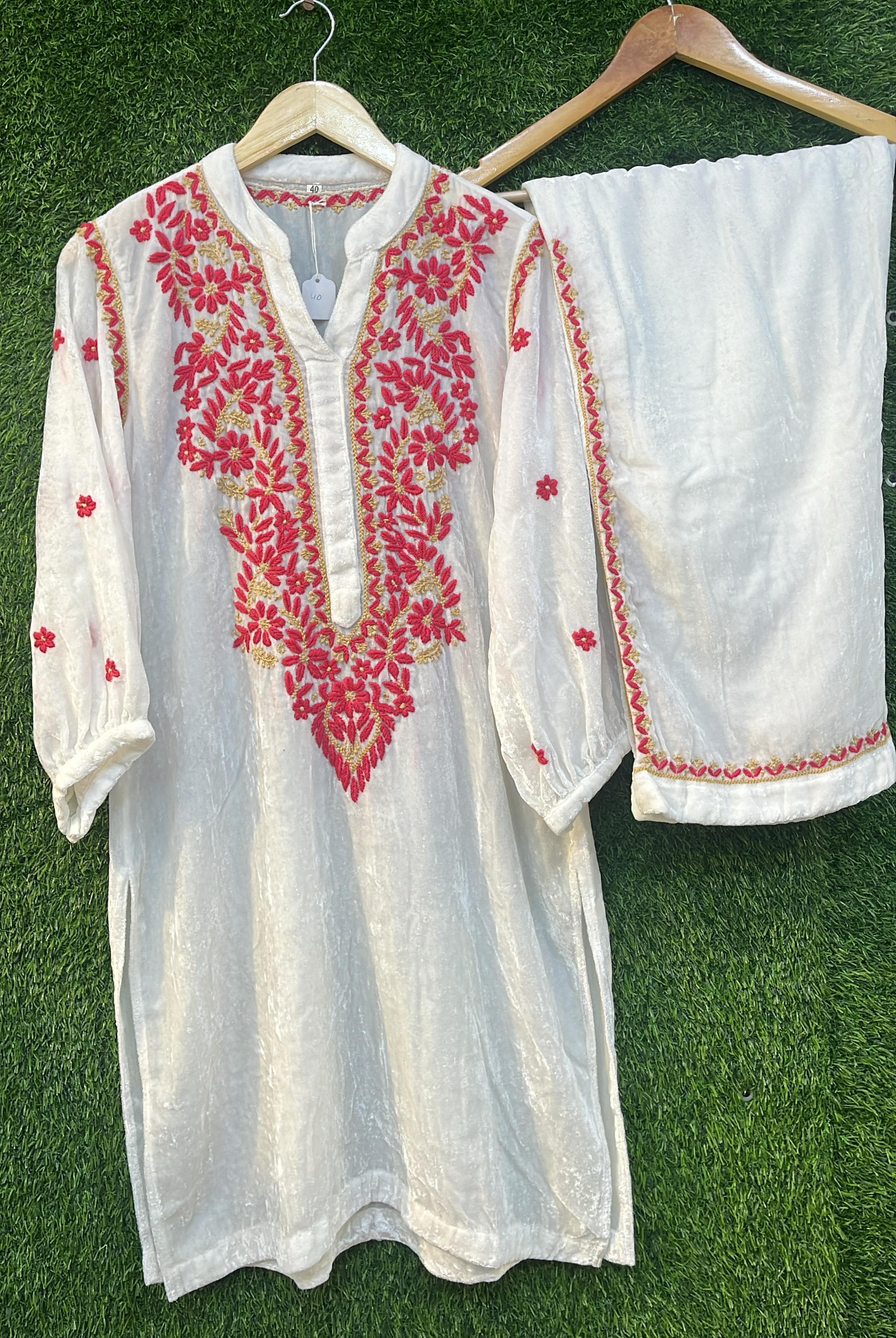 Pure Velvet Chikankari Co-ord Set Avadh Chikan