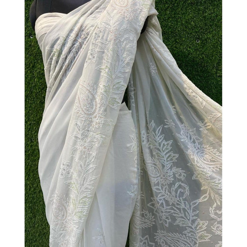 Pure viscose Georgette saree