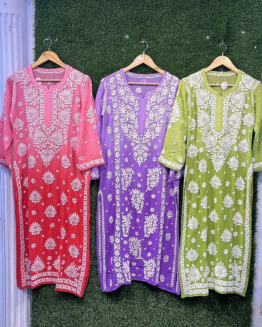 Soft Muslin Cotton Kurti Avadh Chikan